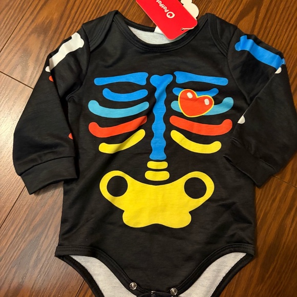 PatPat Other - PatPat Black Skeleton Print Kids baby onesie long sleeve Bodysuit